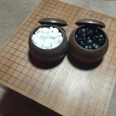 Go-Board Goban & Go Stone&Bowl SET IGO Game 42x45x27 Vintage Old Japanese • $189.05