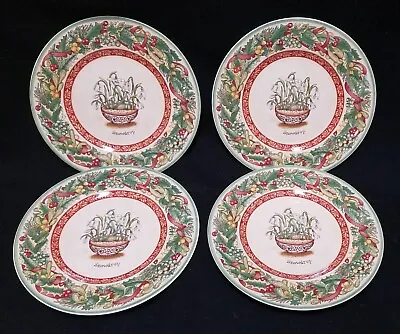 4 Villeroy & Boch SNOWDROP Plates FESTIVE MEMORIES  8.5  EUC • $79.99