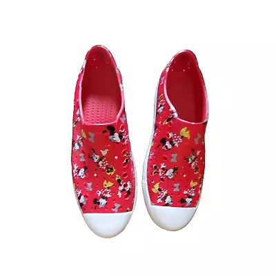 Native Shoes Womens 11 Mens 9 Red Disney Minnie Mouse Slip On • $19.97