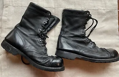 Corcoran Combat Jump Boots Size 13 E Black Leather Cap Toe Vintage Made In USA • $99.99