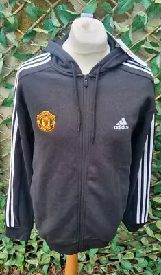 Manchester United Men’s Black Adidas Essentials Hoodie Official | Large • £22.46