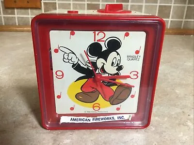 Vtg 198? Bradley Disney Mickey Mouse Clock W/ Am-fm Radio SEE DESCRIPTION • $20