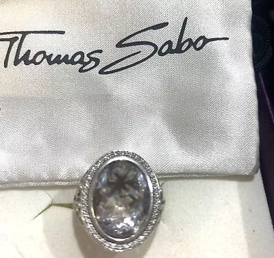 Thomas Sabo Statement Ring 925 Sterling Silver Size 54 Signed • $129