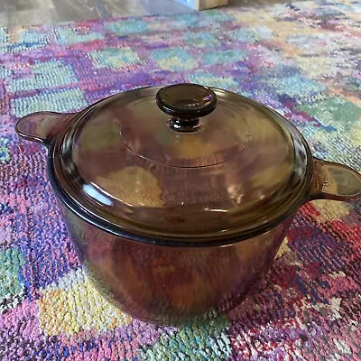 Visions France Vintage Amber Cookware Stockpot 3.5 Liters With Lid • $29.99