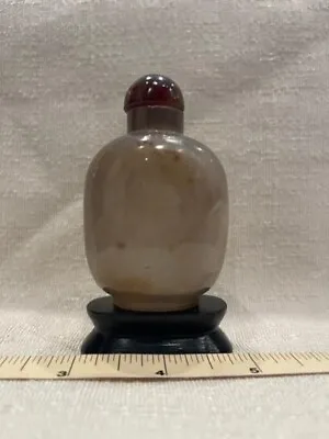 Rare Hand Carved Brown Agate Snuff Bottle Natural Color (Floater) # 33 • $135