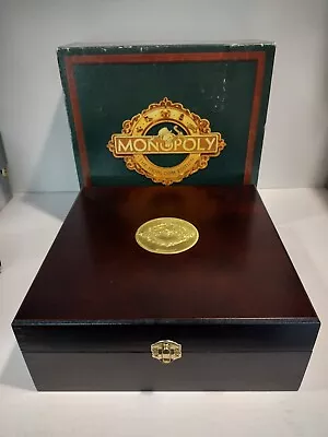 Monopoly Heirloom Edition Luxury Wood Box Medallion 1997 COMPLETE • $29.99