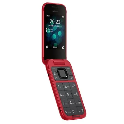 Nokia 2660 Dual SIM 4G FLIP BIG Button Phone Unlocked With Bluetooth - Red • $128