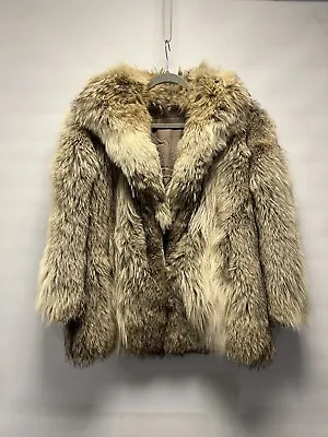 Vintage Canadian Coyote Fur Coat Jacket M/l - Not Endangered - 10/14 • $399.99