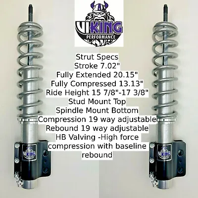 1994-2004 Mustang Viking Double Adjustable Front Struts 1.5-3  Drop J413HF-150 • $1240