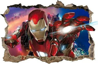 Iron Man Hole In Wall Art Sticker High Quality Bedroom Decal Print Boys Girls V2 • £4.95