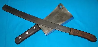 VINTAGE Lot:  Old Machete & Meat Clever • $44.50