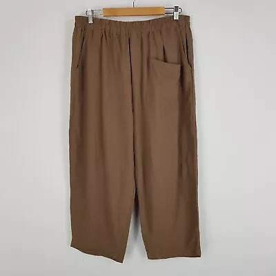 Zanzea Womens Size 4XL 22 Brown Crop Leg Straight Wide Leg Pants Casual Slouch • $22