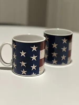 Warren Kimble COLONIAL Patriotic 12 Oz. Coffee Cup Mug 3 3/4  Set Of 2 • $8.99