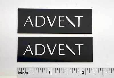 Advent Speaker Badge Logo Without Border Emblem Pair Custom Made Aluminum • $9.95