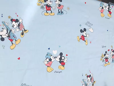 Disney Mickey Mouse Kids Cotton. Baby Blue Color. Premium Quality. 63” Wide! BTY • $8.95