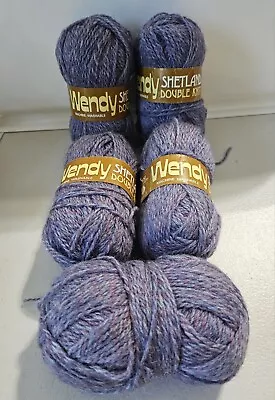 Wendy Shetland 100% Wool 50g Purple/Blue 5 Skeins  • $31.95