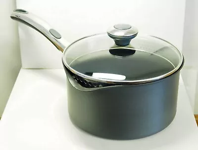 Large Meyer Hard Anodized Non-stick 19 Cm  2.8 Litre 3 Qts Covered Saucepan NEW • £55