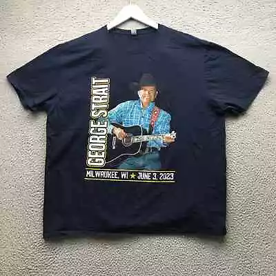 George Strait T-Shirt Men's 2XL Short Sleeve Milwaukee Welcome To Brew City Navy • $16.99