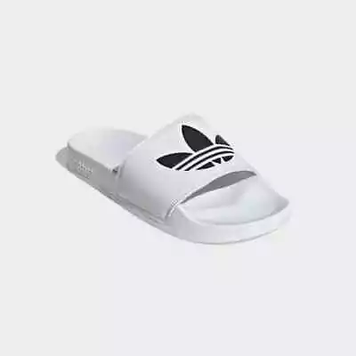 $45 • Buy Adidas Originals Shoes Adilette Lite Slides White/Black/White Slip On Sandals
