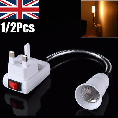1/2Pcs E27 Screw Plug In Light Bulb Base Kit Lamp Fitting Switch Socket Holder • £5.99