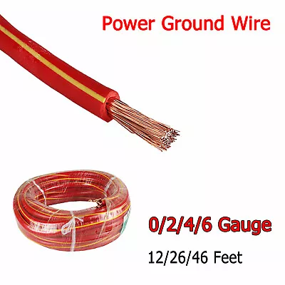 0 2 4 6 Ga Gauge AWG Welding Lead & Car Battery Cable Copper Wire 12 26 46 Feet • $40.41