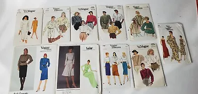 Vogue Sewing Patterns Lot Of 10 70s 80s Sizes 8-12 Vintage Designer • $19.50