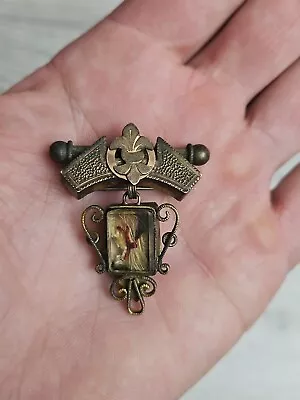 Antique Mourning Brooch Pin Pendant Real Hair • $80