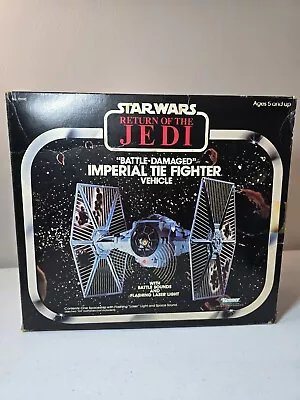 Vintage Kenner Star  Wars Battle Damaged Imperial Tie Fighter With Box • $300