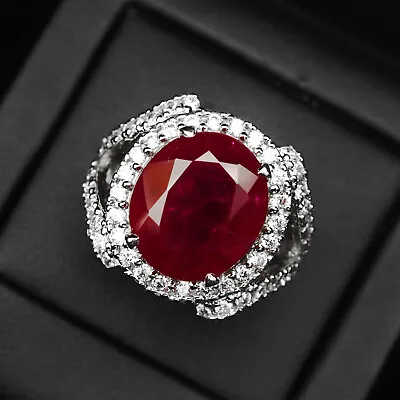 Alluring Blood Red Ruby 15.0Ct 925 Sterling Silver Handmade Ring Jewelry Gifts • $32.99