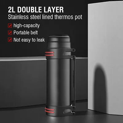 2L Stainless Steel Double Walled Water Bottle Vacuum Insulated Drink Bottle AU • $26.69