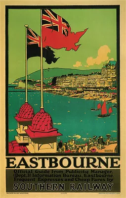 EASTBOURNE Kenneth D. Shoesmith United Kingdom 1929 Vintage Ad Style Print  • $6.49