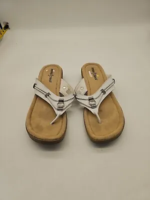 Minnetonka Silverbay Thong Sandal Women's Size 9 M White MSRP $55 • $13.59