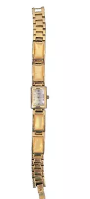 Vintage Quartz Ladies Abalone Style Vivani Watch Gold Yellow Analog Working  • $26