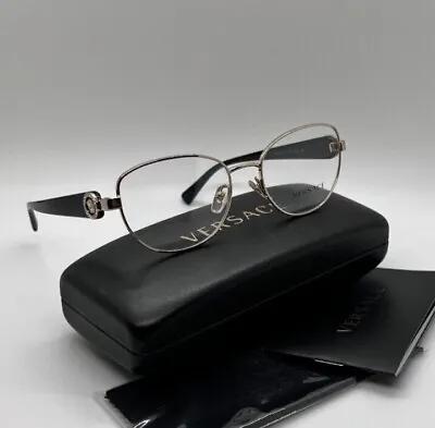 VERSACE 1246-B 1332 Women Eyeglasses 52-17-135 Black/Pale Gold 100% Authentic • $86.95