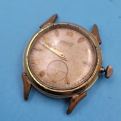 Vintage Men's Gruen 10k Gold Filled Watch Automatic 17Jweles ETA 480 Running  • $65