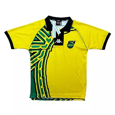 KAPPA Jamaica 1998 Football Shirt Home Retro Remake Vintage Yellow Large New • £39.95