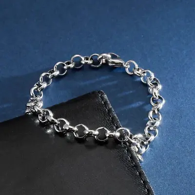 Silver Chunky Women’s Belcher Bracelet 12mm Links Stainless Gift Jewellery • £8