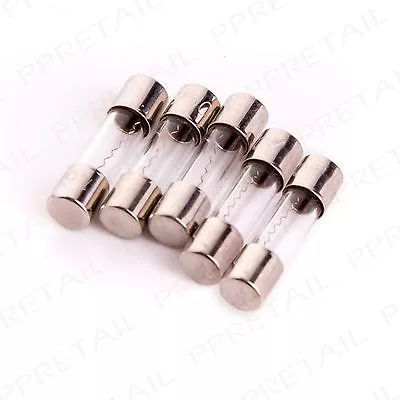 5Pc MINI 20mm GLASS FUSE 1.6 Amp/250V For Car/Auto Stereo/Radio Or Standard TV • £4.40