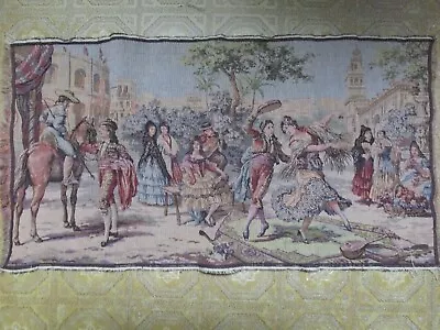    Vintage Tapestry - Spanish Dancing Themed    - Made In Belgium • $14.89