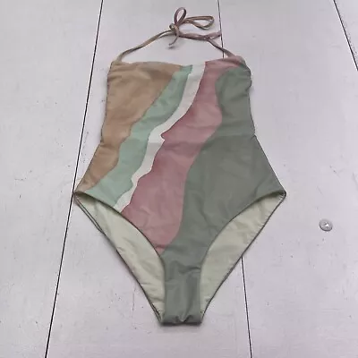 Mara Hoffman Isolde Pink Green Tan One Piece Swim Suit Women’s Size SM • $80