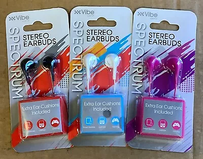 Vibe Sound Stereo Earbuds~Assorted Colors~Lot Of 3~FREE SHIPPING~ • $8.45