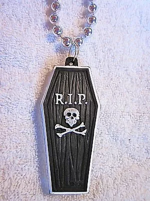 Black  R.i.p.  Coffin Casket Mardi Gras Bead Halloween Skull Gasparilla  (b326) • $5.85