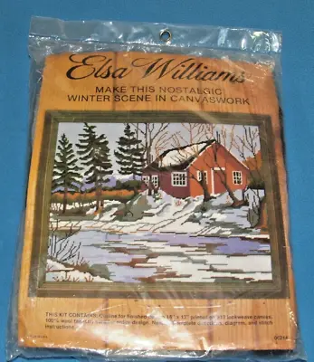 Elsa Williams JANUARY THAW Winter Scene Needlepoint Embroidery Kit Snow 06214 • $24.99