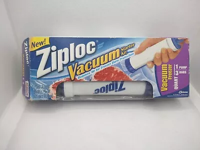 $19.95 • Buy Ziploc Vacuum Sealer Starter Kit 1 Pump & 4 Quart Bags Discontinued 
