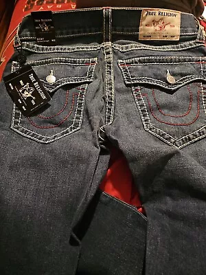 True Religion New With Tag Size 32 Ricky Flap Big T Relaxed Straight Jeans $199+ • $75