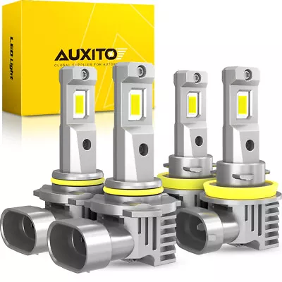 4x AUXITO 9005 H11 LED Combo Headlight Bulbs High Low Beam Kit Extremely White • $46.99