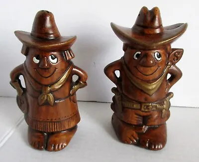 Cowboy Cowgirl Salt Pepper Shakers Treasure Craft Vintage 5  T Vintage Ex Cond. • $27.99