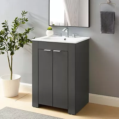 Modway Maybelle 24  Bathroom Vanity In Gray White • $199.87