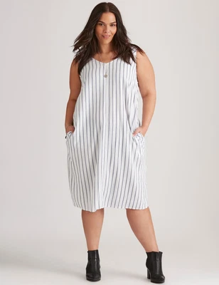 $23.11 • Buy Autograph Woven Sleeveless Curved Hem Shift Dress Womens Plus Size Clothing