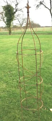 Rust Flame Metal Obelisk Extra Large Climbing Plant Garden Rusted Support 2m  • £58.98